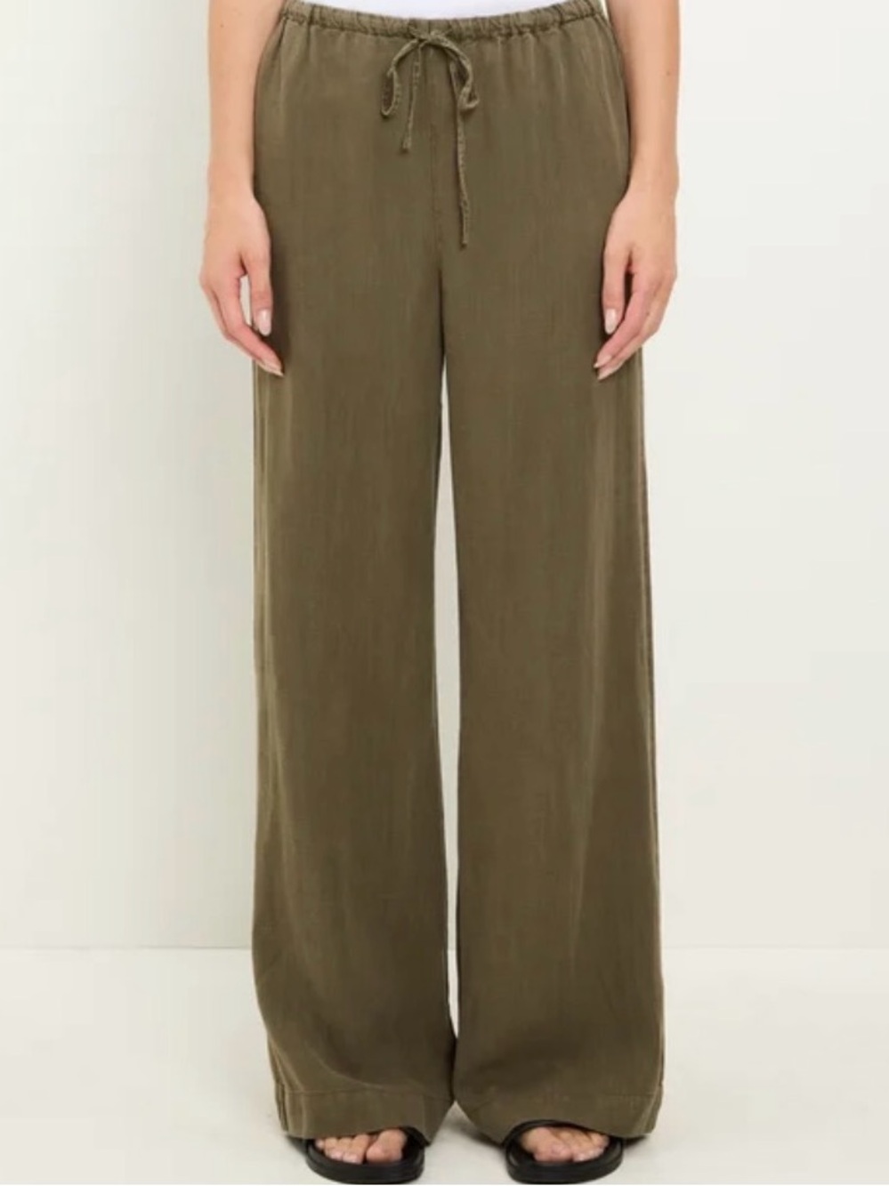 Marissa Linen Drawstring Pant in Caper